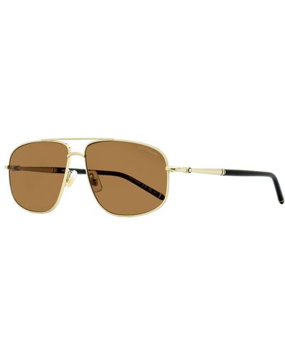 Montblanc Pilot Sunglasses Mb0069s Gold/black 60mm
