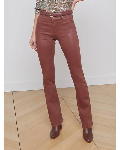 L'Agence Ruth Coated Straight-leg Jean - Red