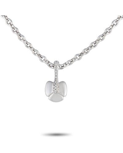 Chaumet 18k White Gold Diamond Pendant Necklace - Metallic