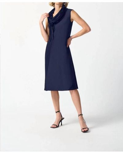 Joseph Ribkoff Silky Knit And Memory Cocoon Dress - Blue