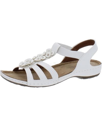 Flexus by Spring Step Adede Leather Ankle Strap T-strap Sandals - Metallic