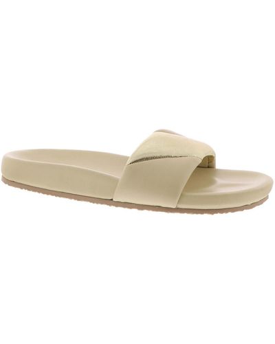 Seychelles Trilogy Leather Slip On Slide Sandals - Natural