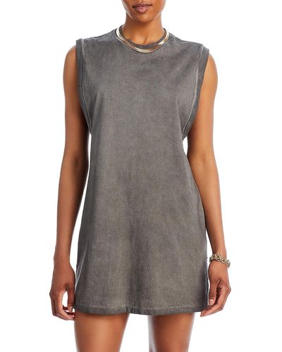 Hanes Muscle Mini T-shirt Dress - Gray