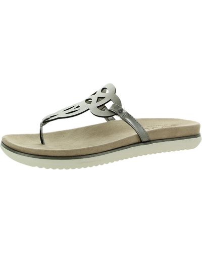 SOUL Naturalizer Janice Faux Leather Slides Thong Sandals - Green