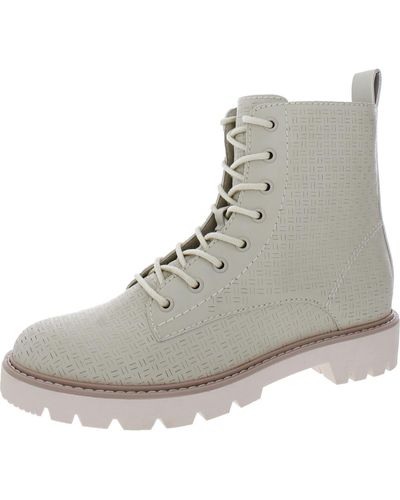 Dolce Vita Piker Perforated Round Toe Ankle Boots - Gray