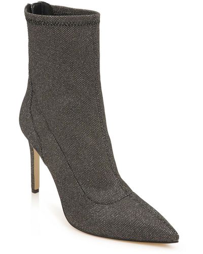 Badgley Mischka Eva Pointed Toe Heeled Ankle Boots - Gray