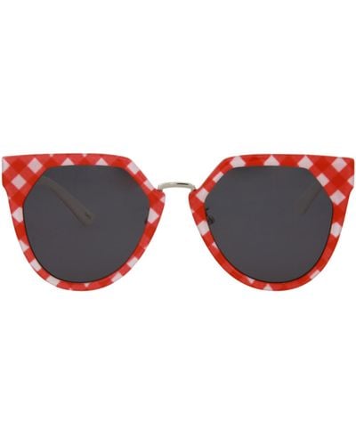 McQ Mcq Alexander Mcqueen Round-frame Acetate Sunglasses - Red