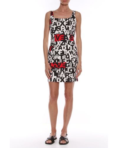Love Moschino Chic Monochrome Dress With Accent - Red