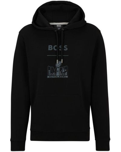 BOSS X Nfl Hoodie With Metallic Print - Black