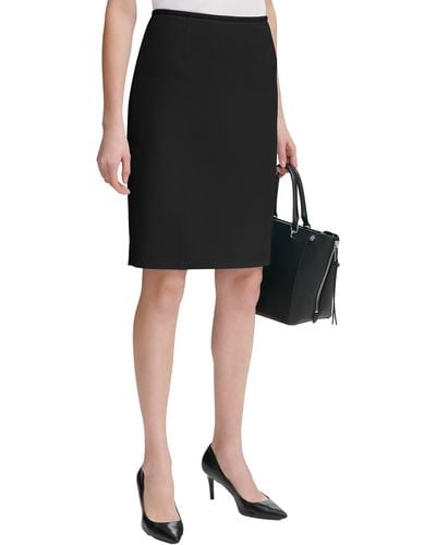 Calvin Klein Office Knee Length Pencil Skirt - Black