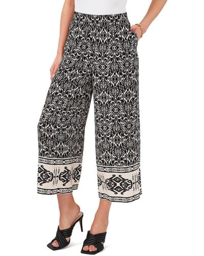 Vince Camuto Desert Summer Printed Mid-rise Wide Leg Pants - Gray