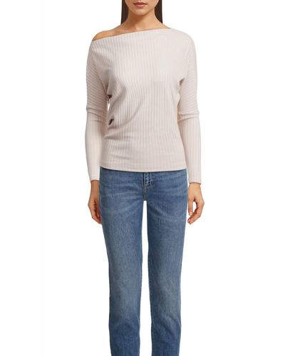 Enza Costa Sweater Rib Slouch Top - Blue