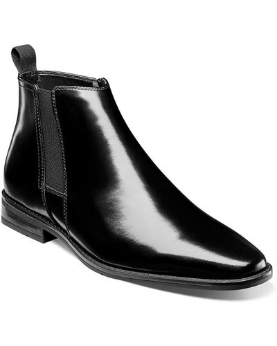 Stacy Adams Knox Leather Ankle Chelsea Boots - Black