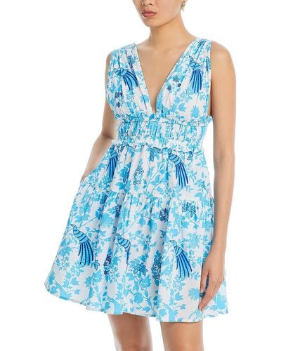 brand: Banjanan Victoria Ruffled Short Mini Dress - Blue