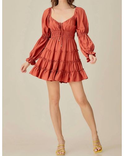 Mustard Seed Already Yours Dress In Burnt Orange - Red