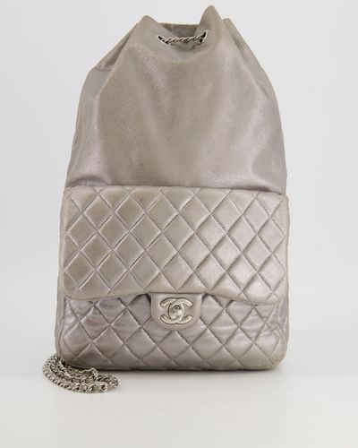 Chanel Metallic Timeless Backpack Bag - Gray