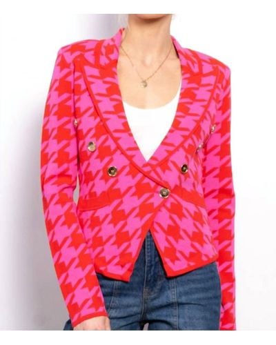 Central Park West Everly Double Breasted Blazer - Red