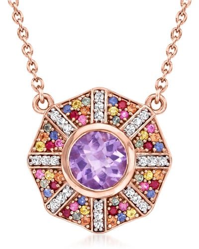 Ross-Simons Amethyst And . Multi-gemstone Necklace - Pink