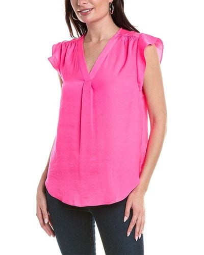 Vince Camuto Ruffle Sleeve Blouse - Pink