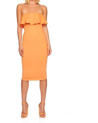 Susana Monaco Strapless Ruffle Dress - Orange