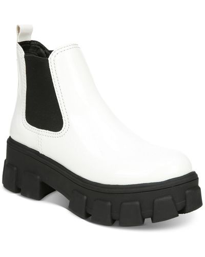 Circus by Sam Edelman Patent Pull On Chelsea Boots - Black