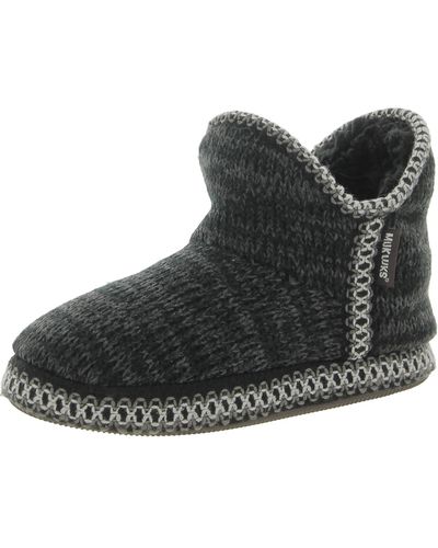Muk Luks Knit Cozy Ankle Boots - Black