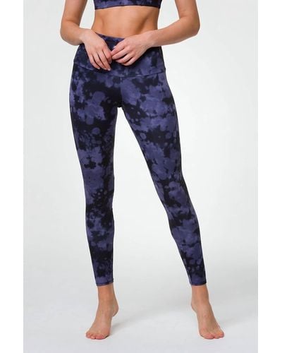 Onzie High Rise Legging In Amethyst Tie Dye - Blue