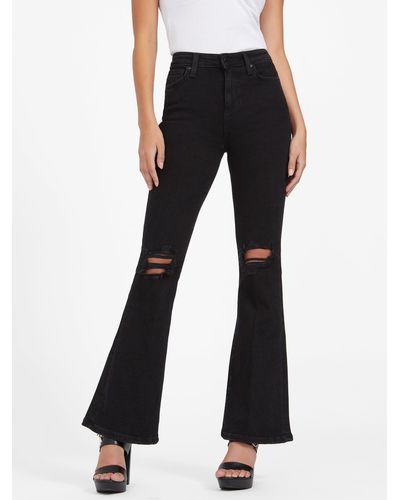 Guess Factory Eco Sharona Mid-rise Flared Jeans - Black