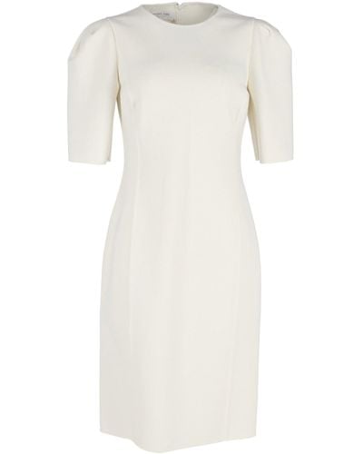 Michael Kors Wo Puff-sleeve Midi Dress - White