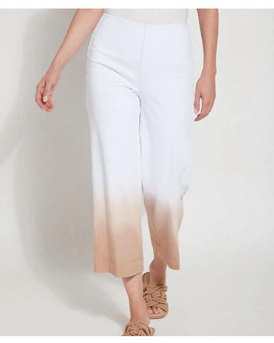 Lyssé Cropped Wide Leg Ombre Pants - White