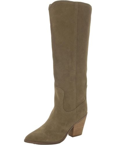 Blondo Wrangle Suede Stacked Heel Knee-high Boots - Green