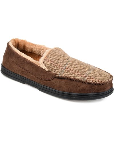 Vance Co. Winston Moccasin Slippers - Brown