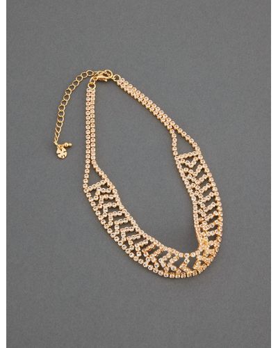 Lucky Brand Sparkle Deco Choker Necklace - Metallic