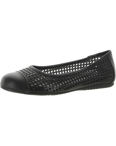 Softwalk Napa Leather Toe Cap Round-toe Shoes - Black