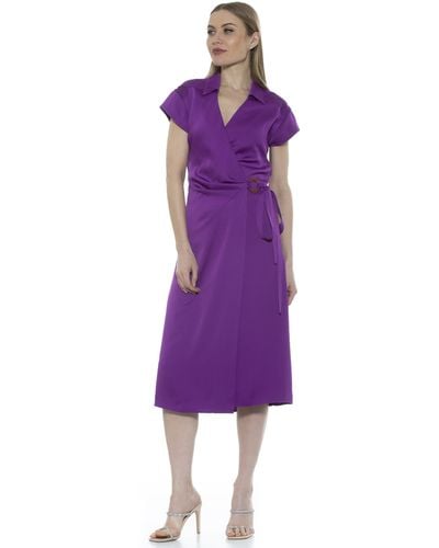 Alexia Admor Paris Belt Details Dress - Purple