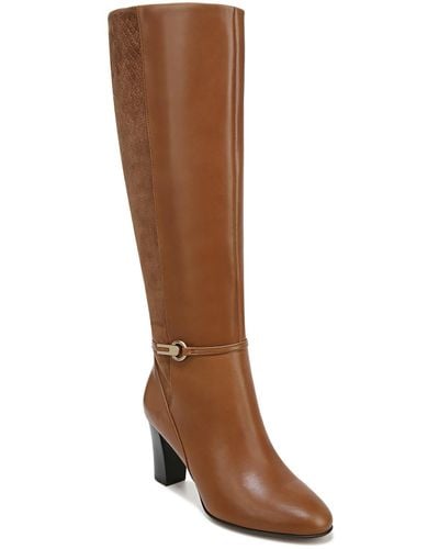 Franco Sarto Palermo Leather Block Heel Knee-high Boots - Brown