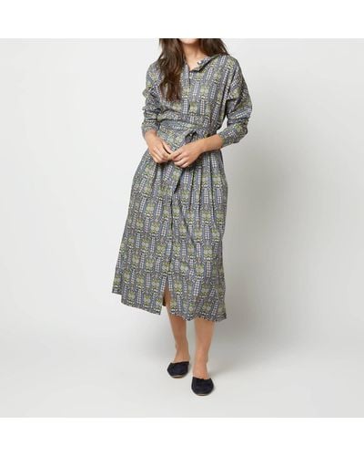 ANN MASHBURN Kimono Shirtwaist Dress - Gray