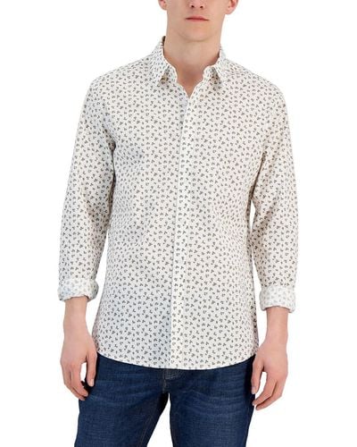 Michael Kors Printed Slim Fit Button-down Shirt - Gray