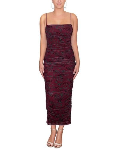 Rachel Roy Helena Floral Long Cocktail And Party Dress - Red
