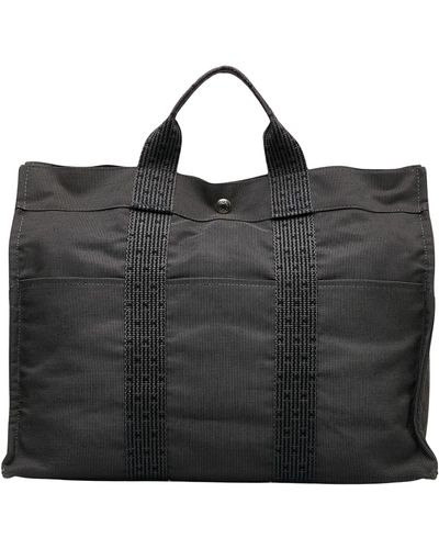 Hermès Herline Canvas Tote Bag (pre-owned) - Black