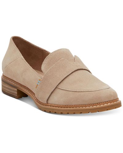 TOMS Mallory Faux Suede Slip On Loafers - Brown