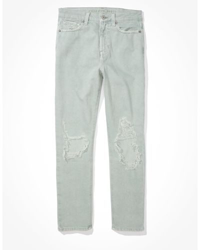 American Eagle Outfitters Ae Ripped Mom Straight Jean - Gray