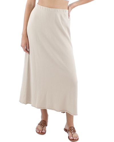 Eileen Fisher Organic Cotton Raw Hem Midi Skirt - Natural