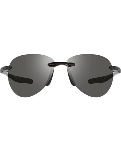 Revo Descend A Black Graphite Polarized Aviator Sunglasses - Gray