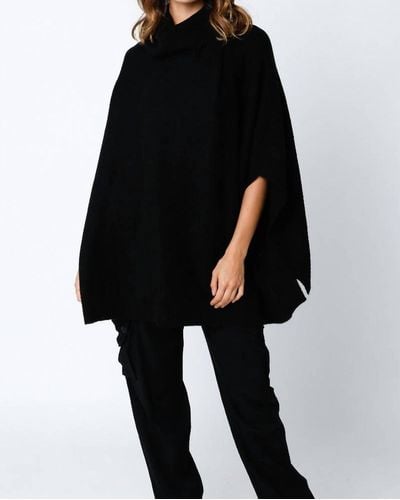 Olivaceous Emily Sweater Poncho - Black