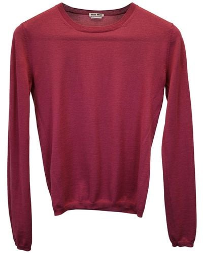 Miu Miu Crewneck Sweater - Red