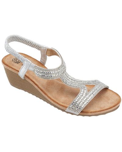 Gc Shoes Coretta Slingback T-strap Wedge Sandals - White