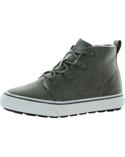 Lugz Evergreen Fleece Faux Leather Ankle Casual And Fashion Sneakers - Gray