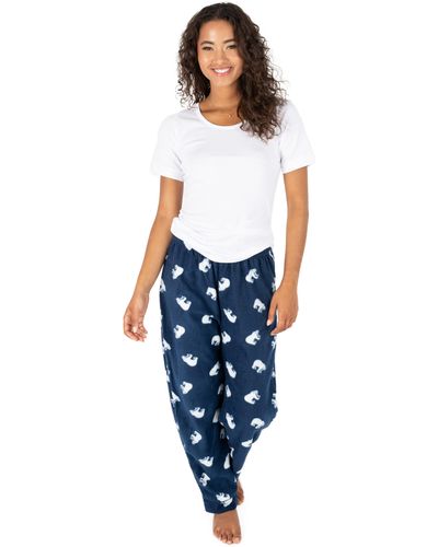 Leveret Christmas Fleece Pajama Pants Polar Bear - Blue