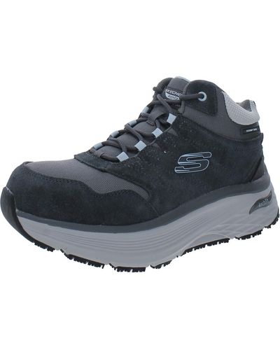 Skechers Max Cushioning Arch Fit Suede Composite Toe Work & Safety Boots - Blue